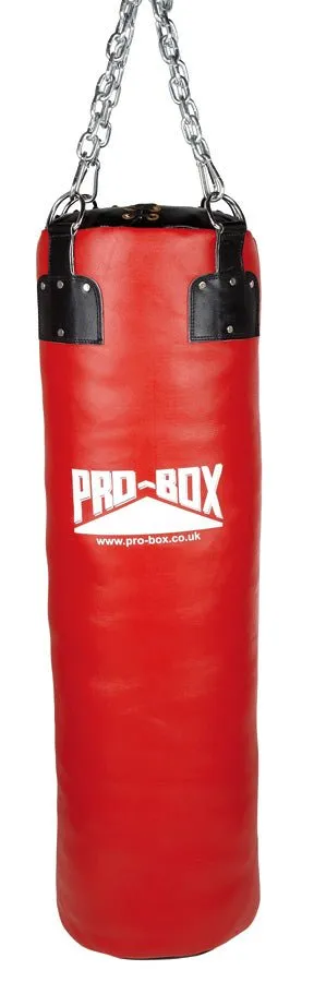 Pro Box Red Leather Punch Bag 4ft (35kg)