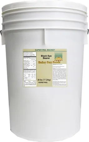 Rainy Day Foods Gluten-Free Blackeye Beans 5 Gallon 31 lbs Super Pail - 167 Servings