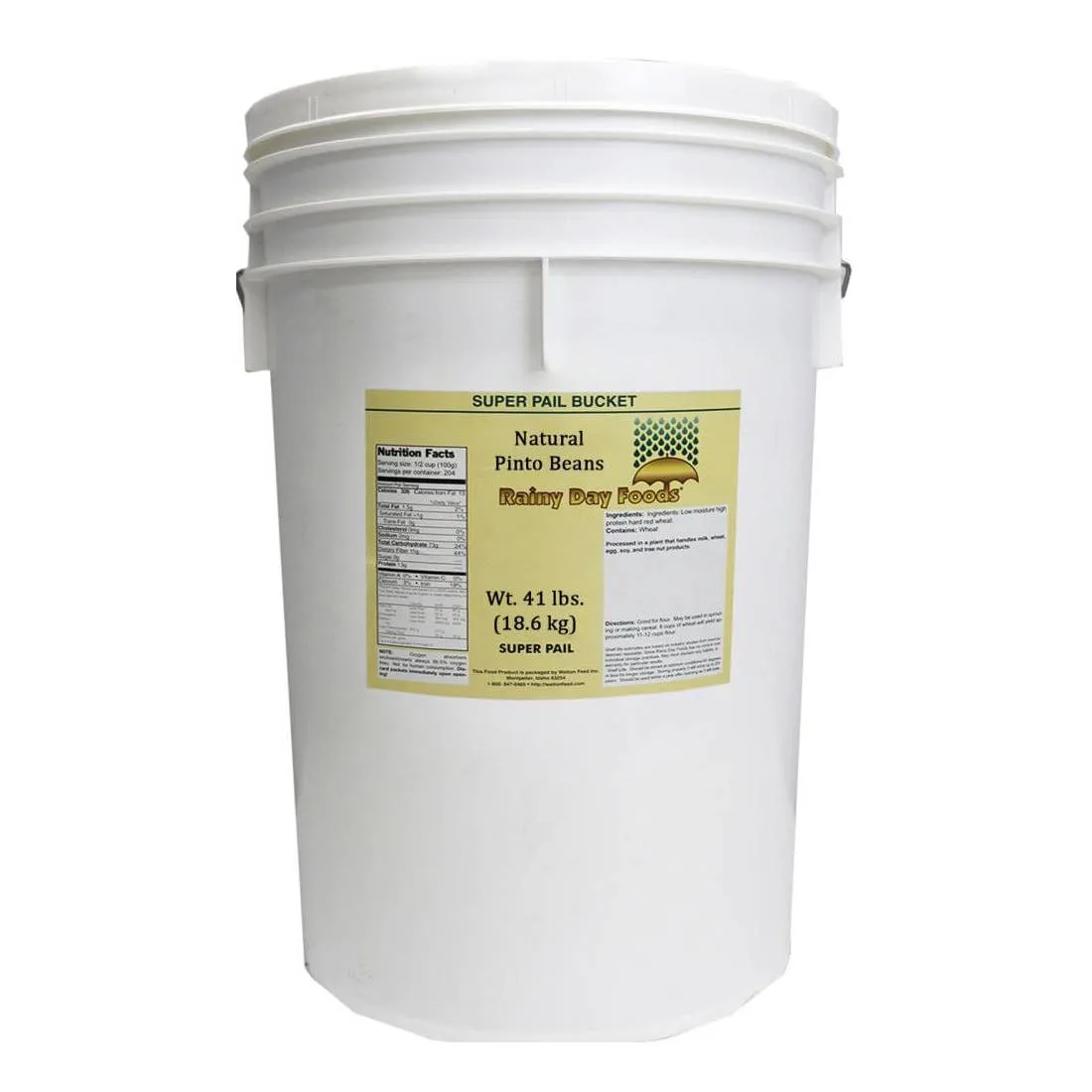 Rainy Day Foods - Pinto Beans Natural 5 Gallon 34 lb Super Pail