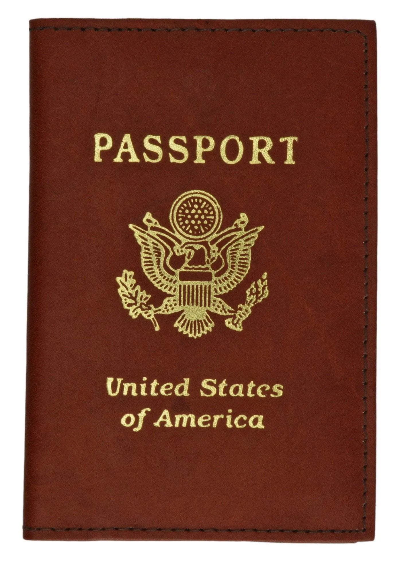 RFID Blocking USA Gold Logo Leather Passport Cover Holder RFID 151USA (C)