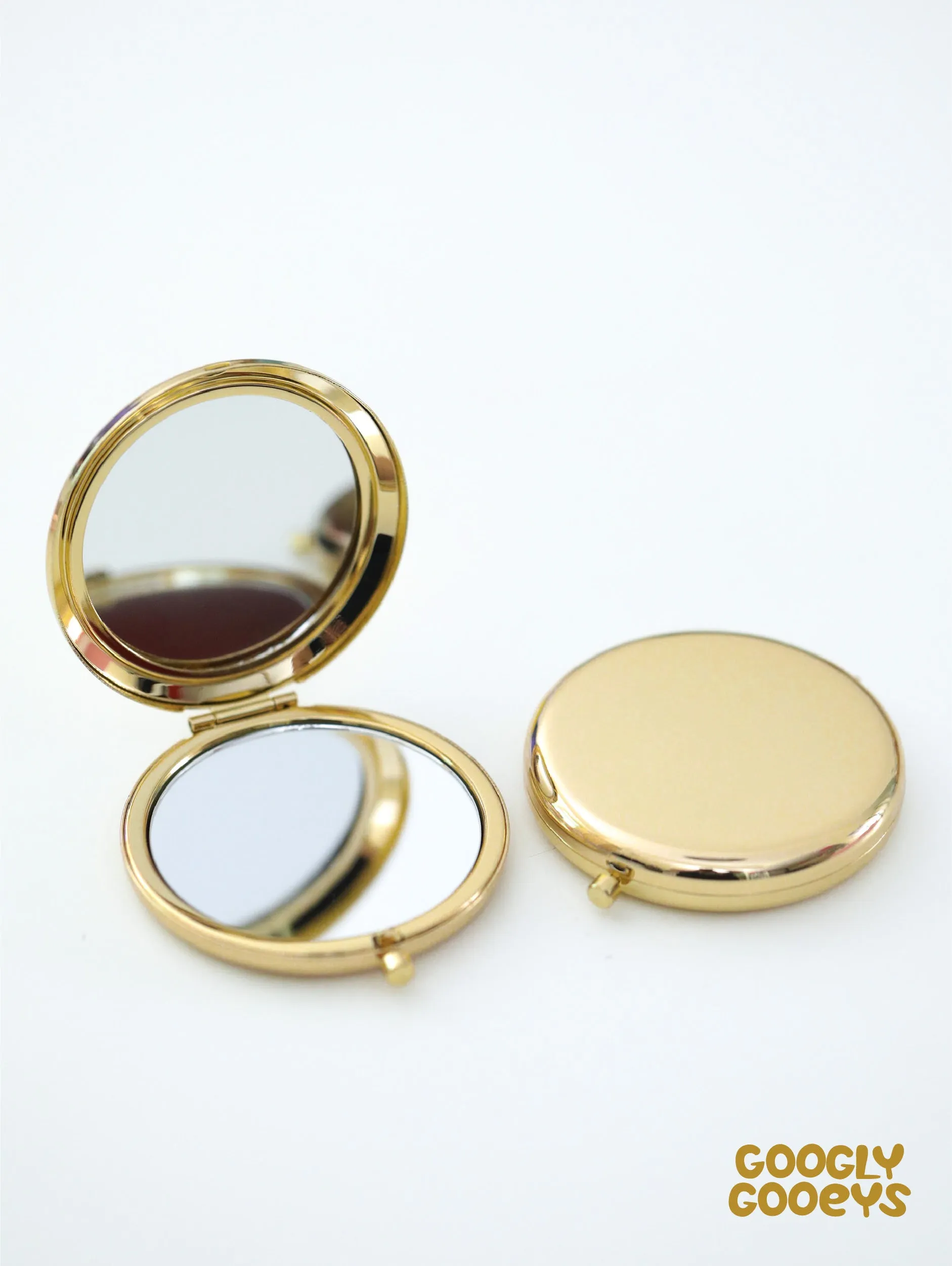 Round Foldable Metal Compact Mirror