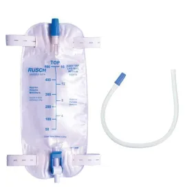 Rusch Easytap Leg Bag with Flip Valve and Straps, 500 mL