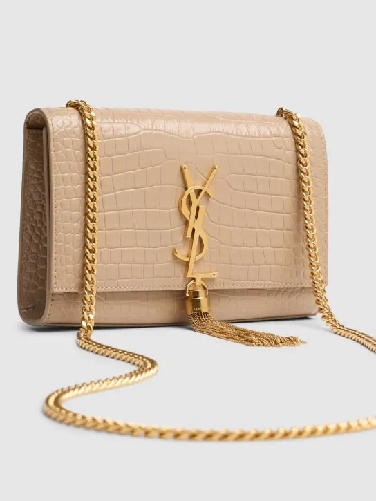 Saint Laurent   Small Kate embossed leather shoulder bag 