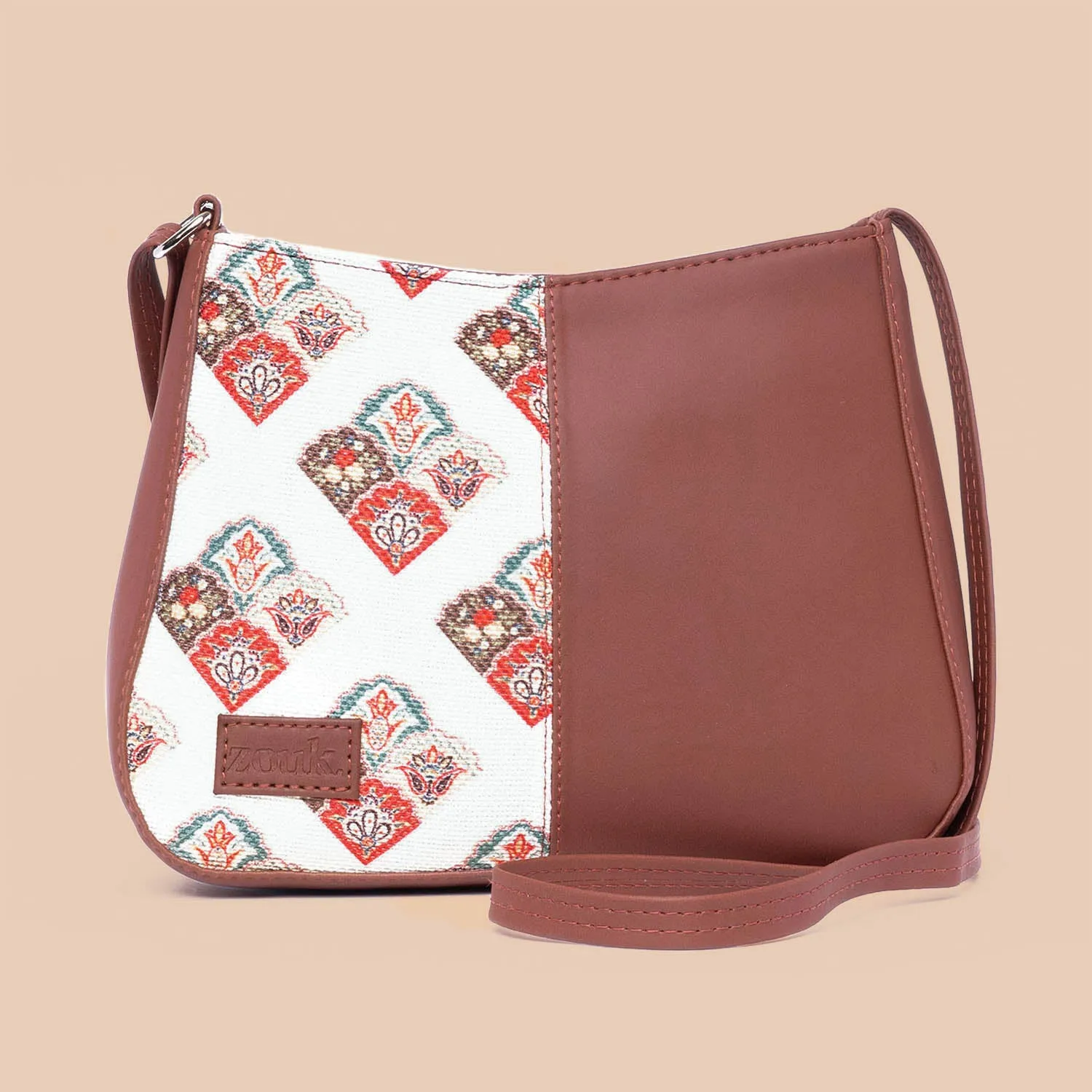 Seashell Motif White Boat Sling Bag