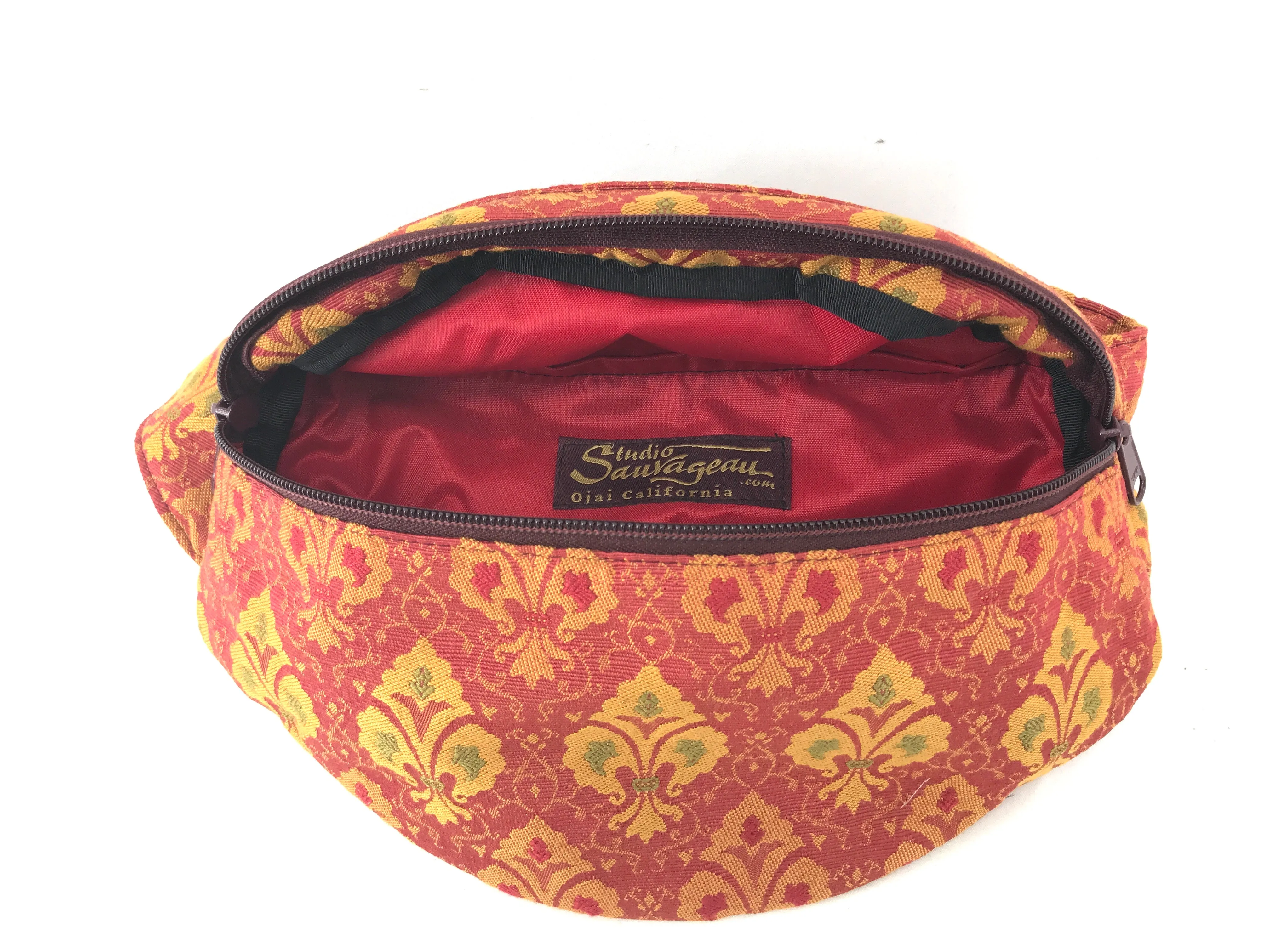 Small Hip Bag in Rosy Red Fleur De Lis