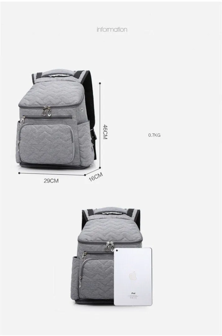 Smart Mom Diaper Bag- Grey