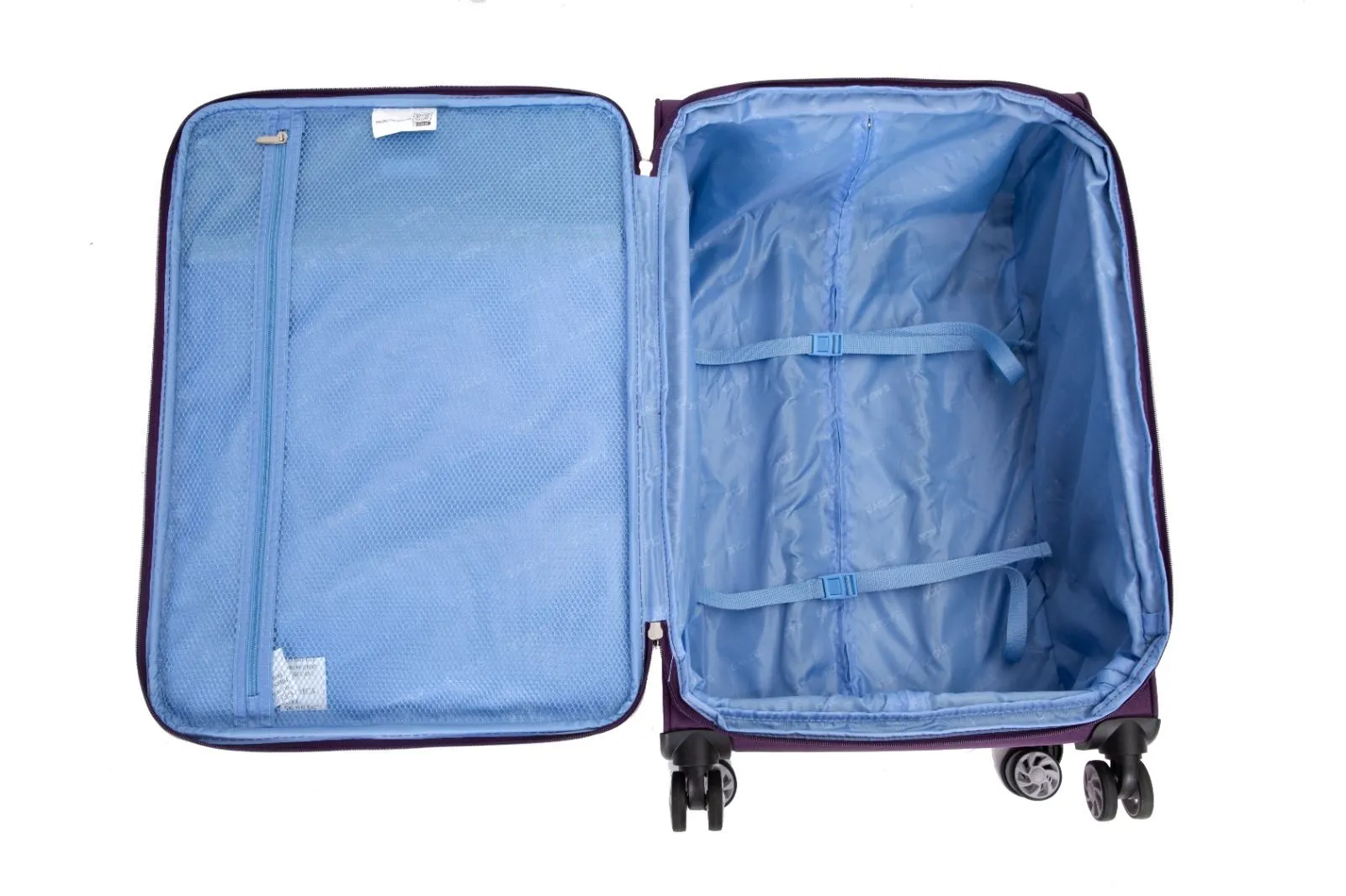 Soft Case Suitcase 4 Wheels Cabin Check In Hand Luggage Trolley Set