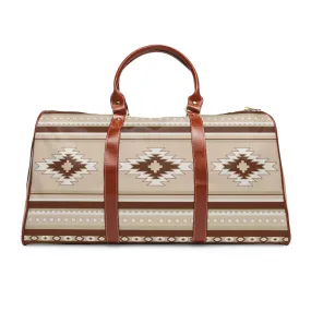 Southwestern Duffle Bag Desert Sahara Print Waterproof Faux Leather Gold Zipper Boho Bags & Purses