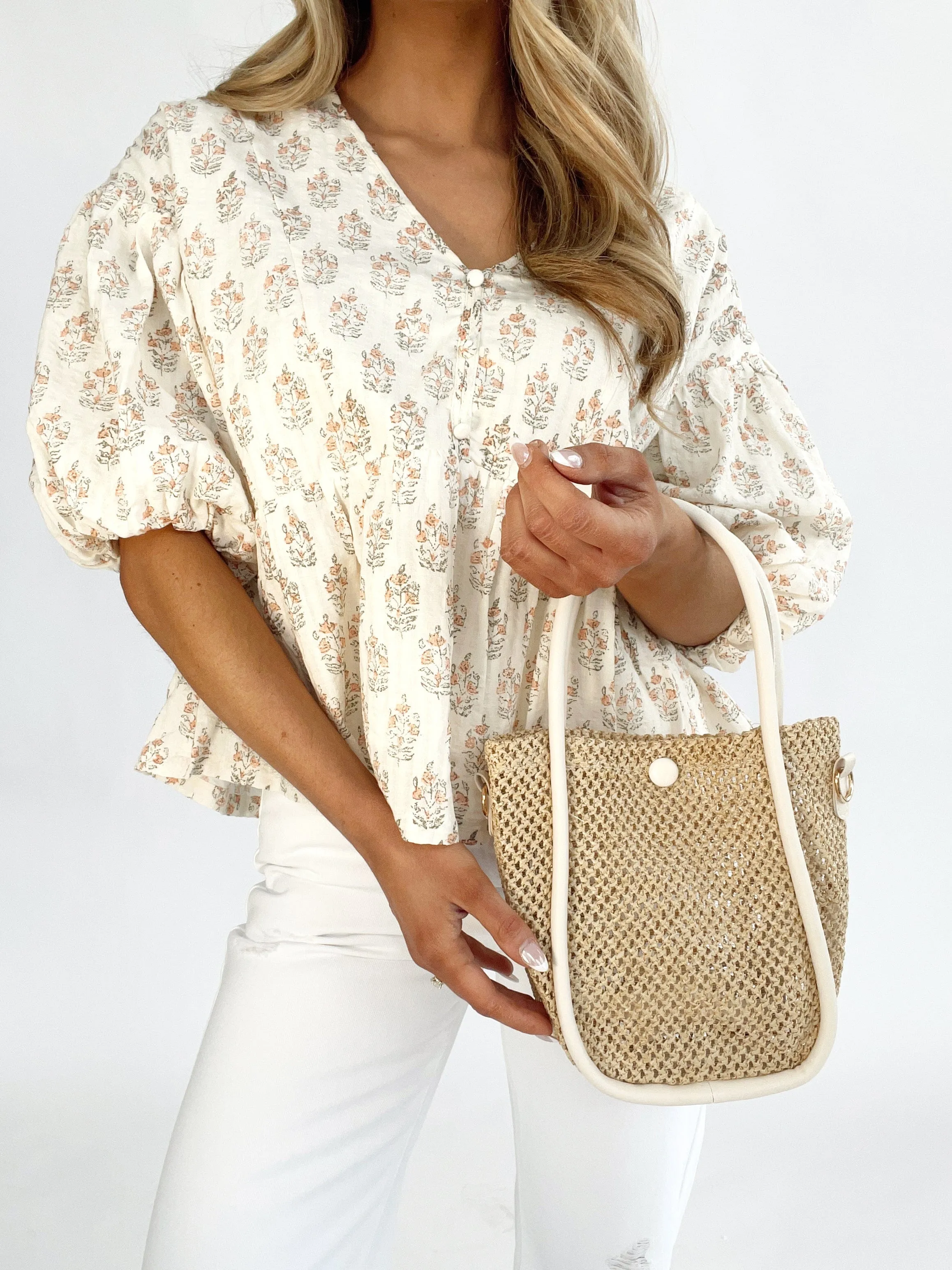 Stella Straw Bucket Bag