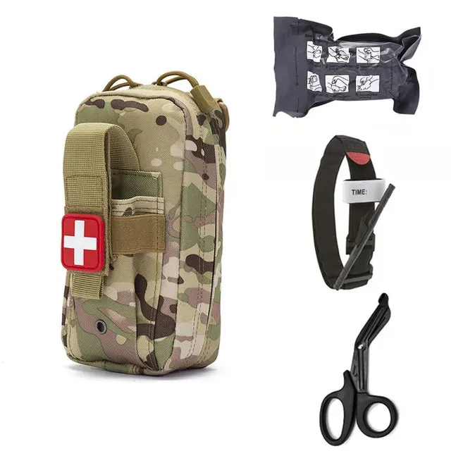 Tactical Molle Medical EDC Pouch EMT Emergency Bandage Tourniquet Scissors IFAK Pouch First Aid Kit Survival Bag Military Pack