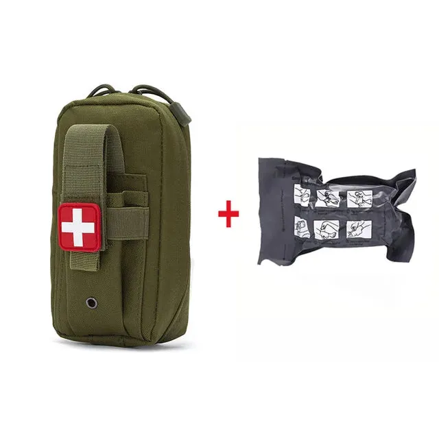 Tactical Molle Medical EDC Pouch EMT Emergency Bandage Tourniquet Scissors IFAK Pouch First Aid Kit Survival Bag Military Pack