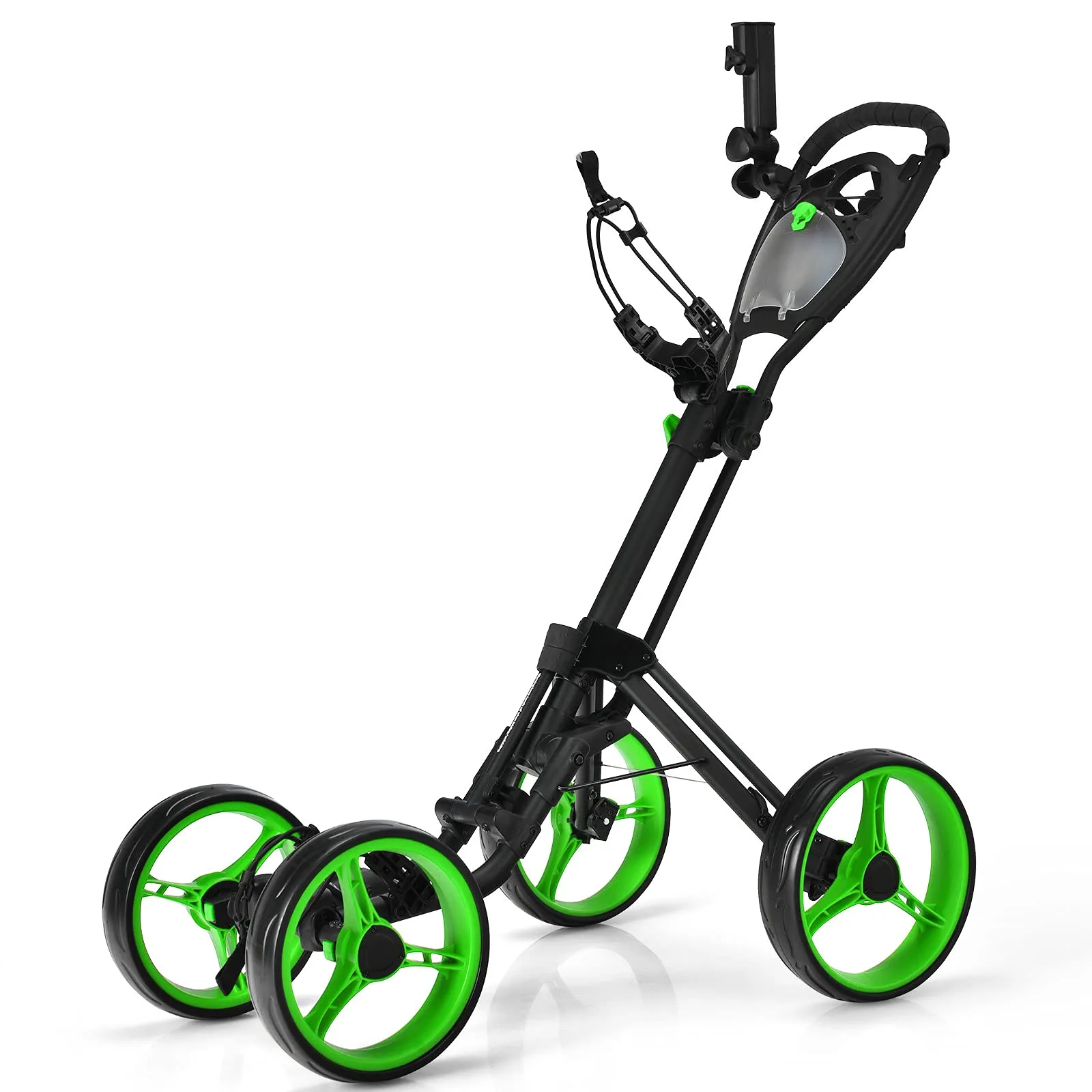 Tangkula Golf Push Pull Cart, Lightweight Aluminum Collapsible Golf Push Cart with 4 Wheels