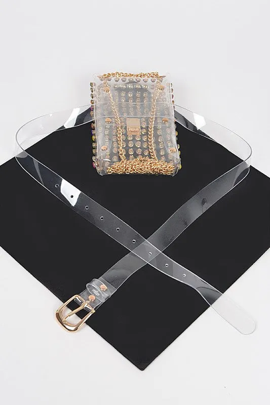 TEEK - Studs Clear Convertible Plus Size Belt Bag