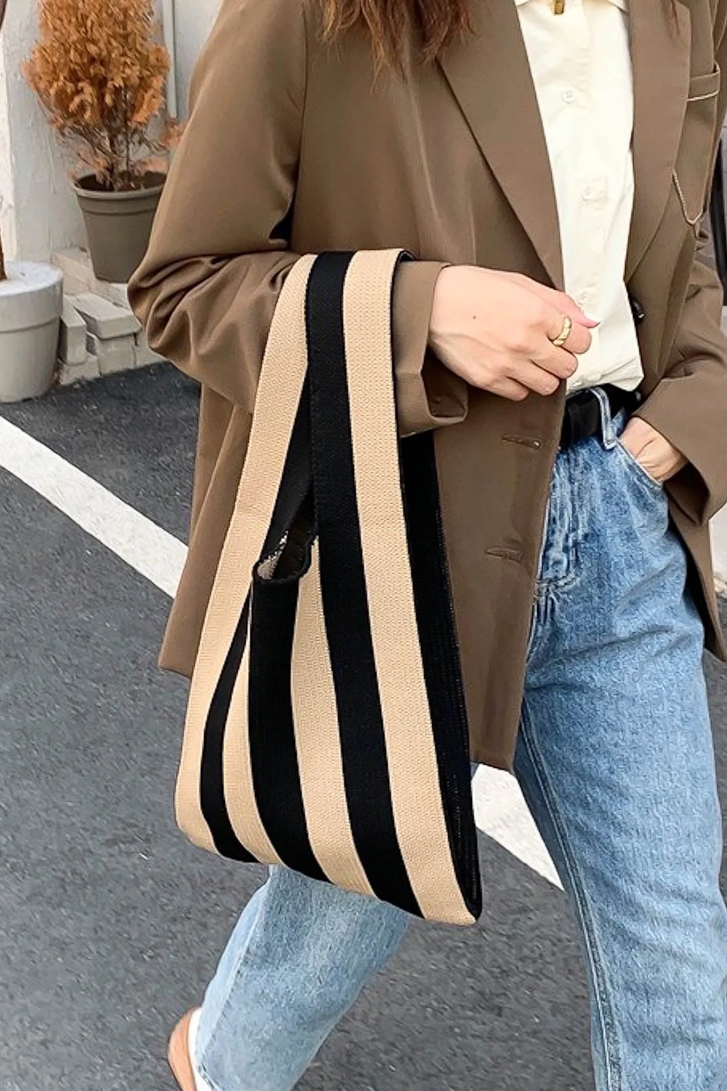 TELL ME TO KNIT BAG / STRIPE