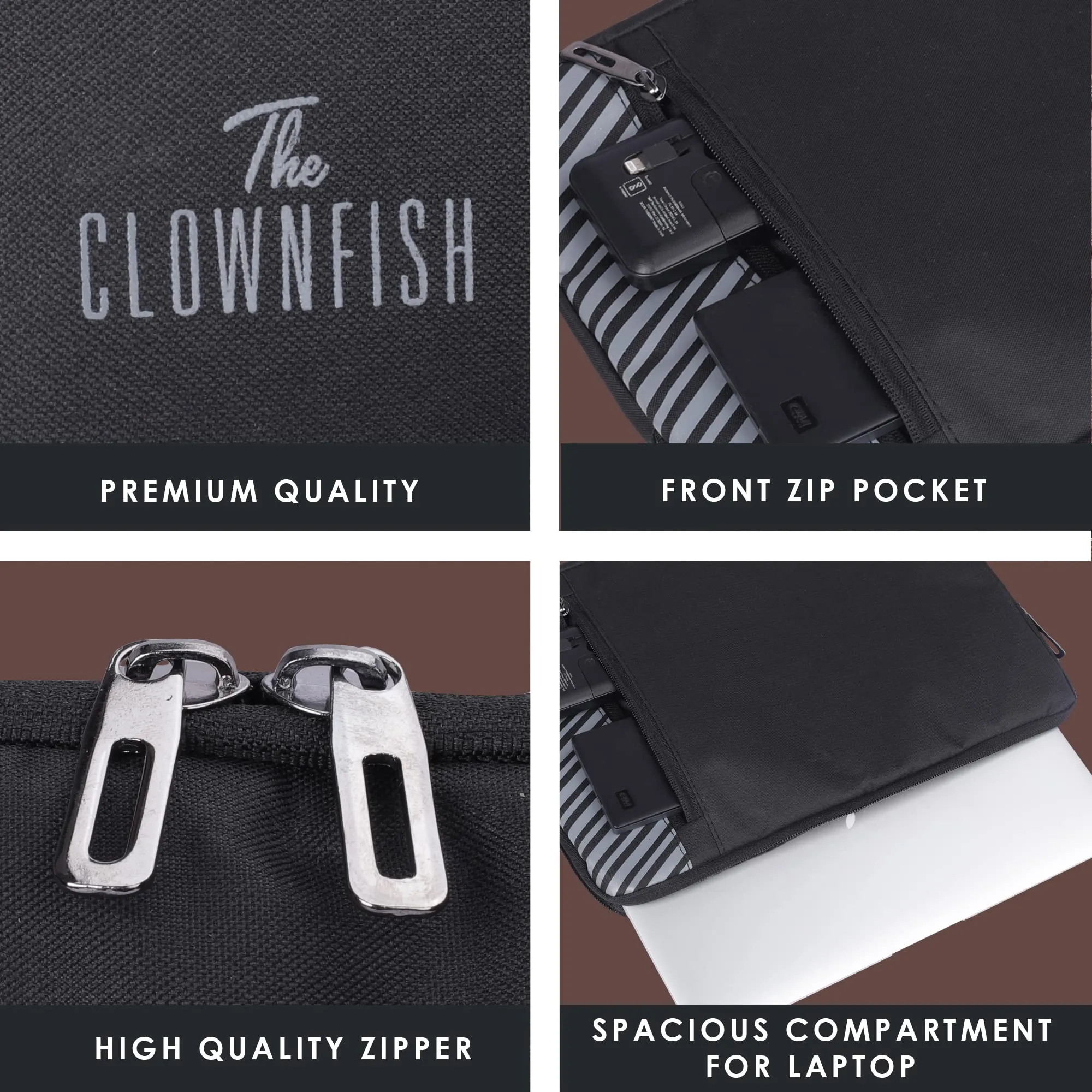 The Clownfish Algo Polyester Unisex 14 inch Laptop Sleeve Tablet Case (Black)