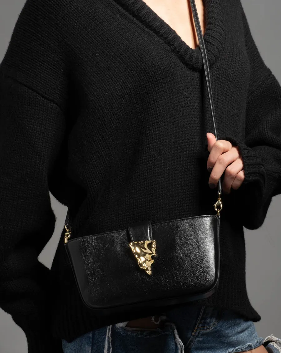 The Crumple Black Convertible Crossbody