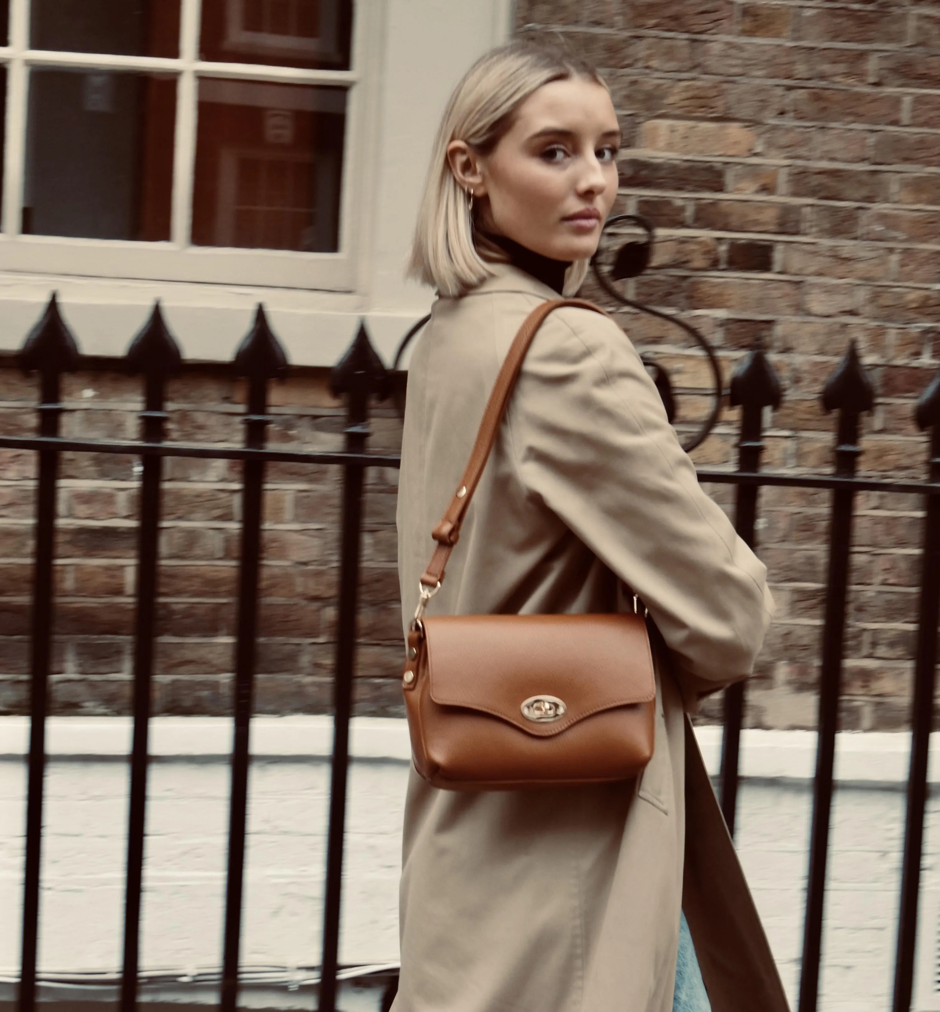 The Maddie Midi Tan Leather Bag