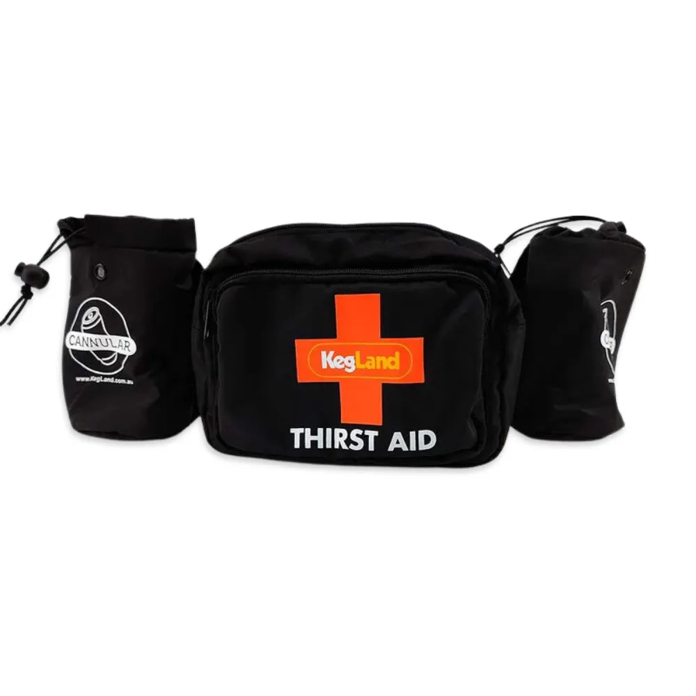 Thirst Aid Action Satchel  - Bum Bag for Beer - Incl. 2 x Cannular Coozies