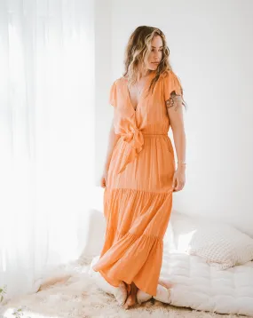 Tie Maxi Dress | Daisy Peach