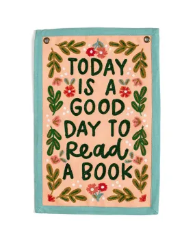 Today Is A Good Day To Read A Book Embroidered Canvas Banner