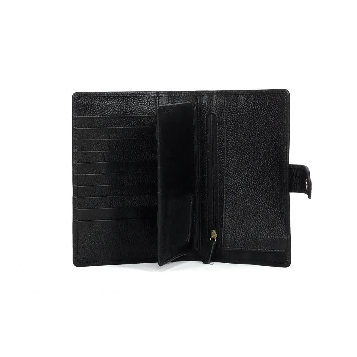 Travel Document Holder Wallets Black Mild Leather