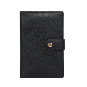 Travel Document Holder Wallets Black Mild Leather