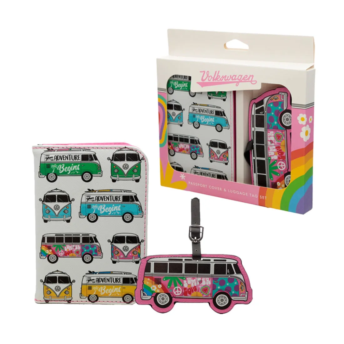 Travelmall Volkswagen VW T1 Camper Bus Passport Cover & Luggage Tag Set