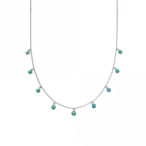 Turquoise Recycled Sterling Silver Necklace SN13_SLV