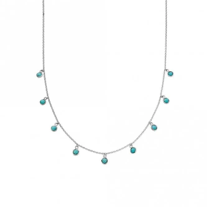 Turquoise Recycled Sterling Silver Necklace SN13_SLV