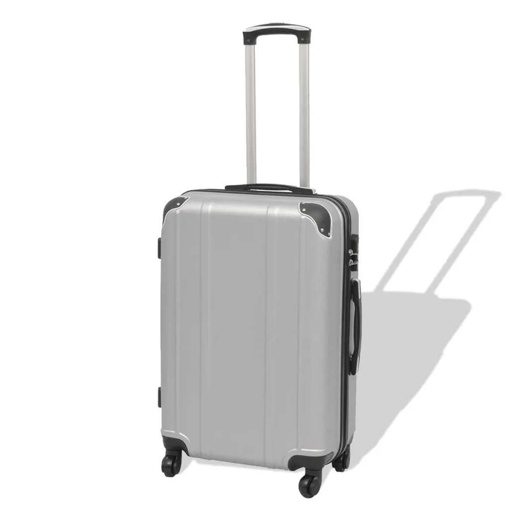 vidaXL Four Piece Hardcase Trolley Set Silver