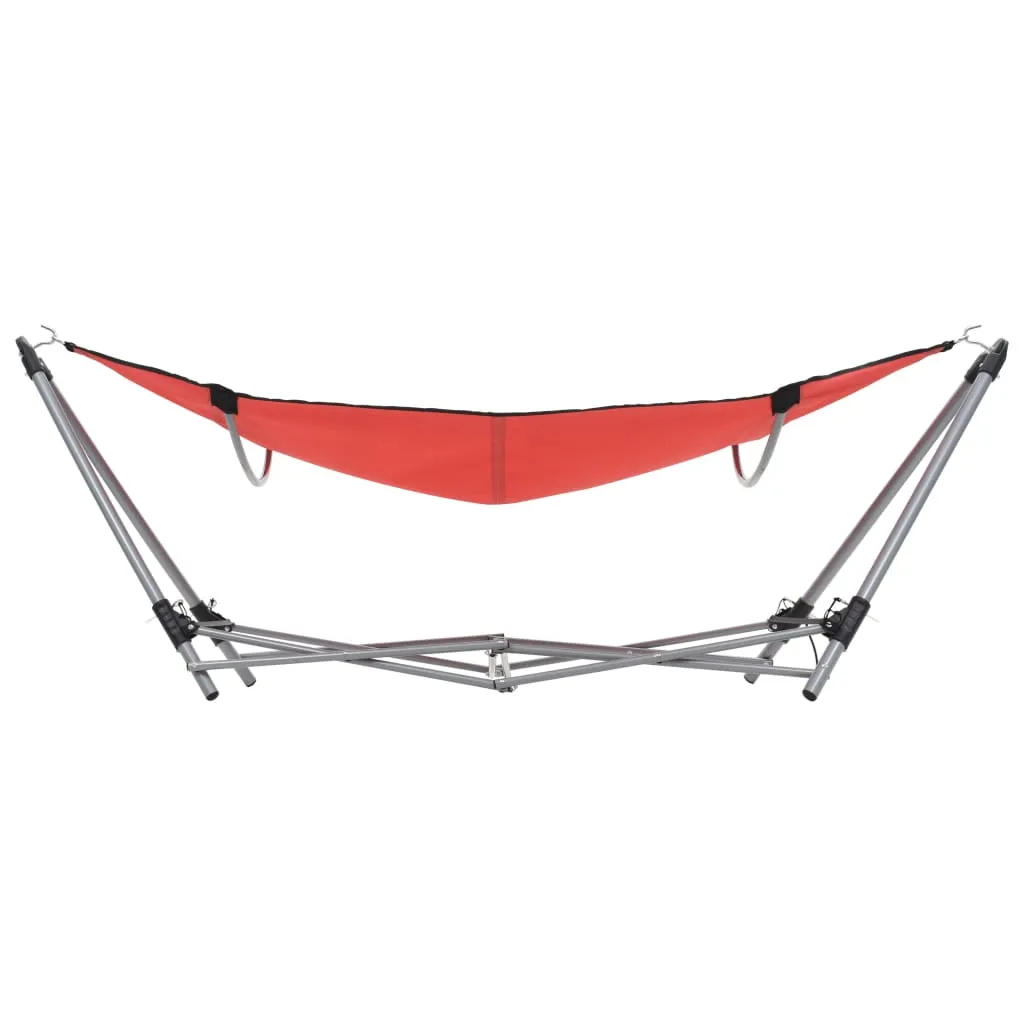 vidaXL Hammock with Foldable Stand Red