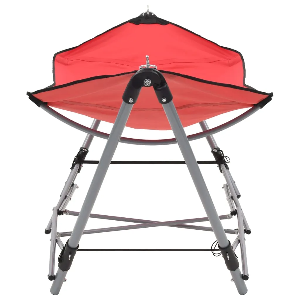 vidaXL Hammock with Foldable Stand Red