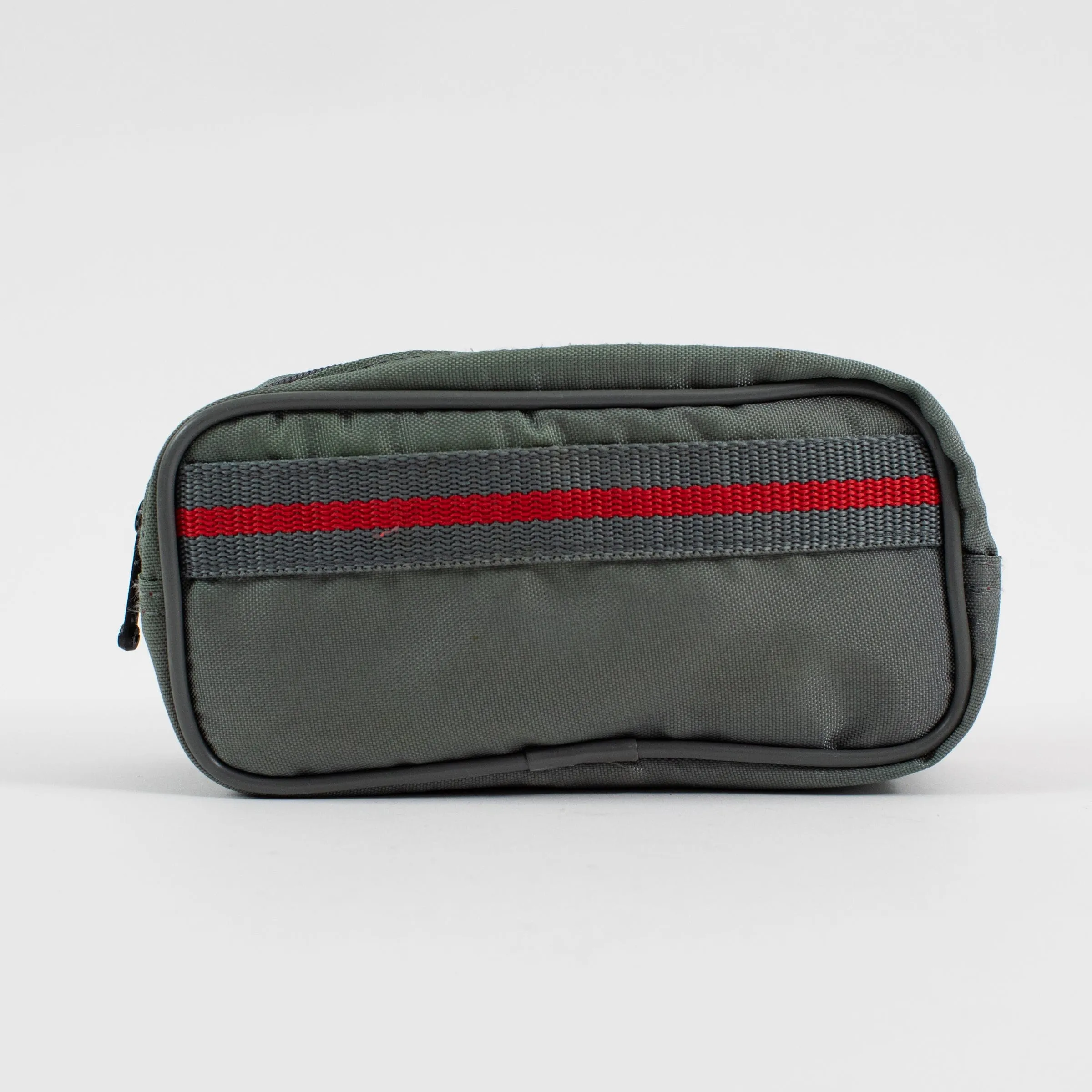 Vintage Gray with Red Stripe Pouch