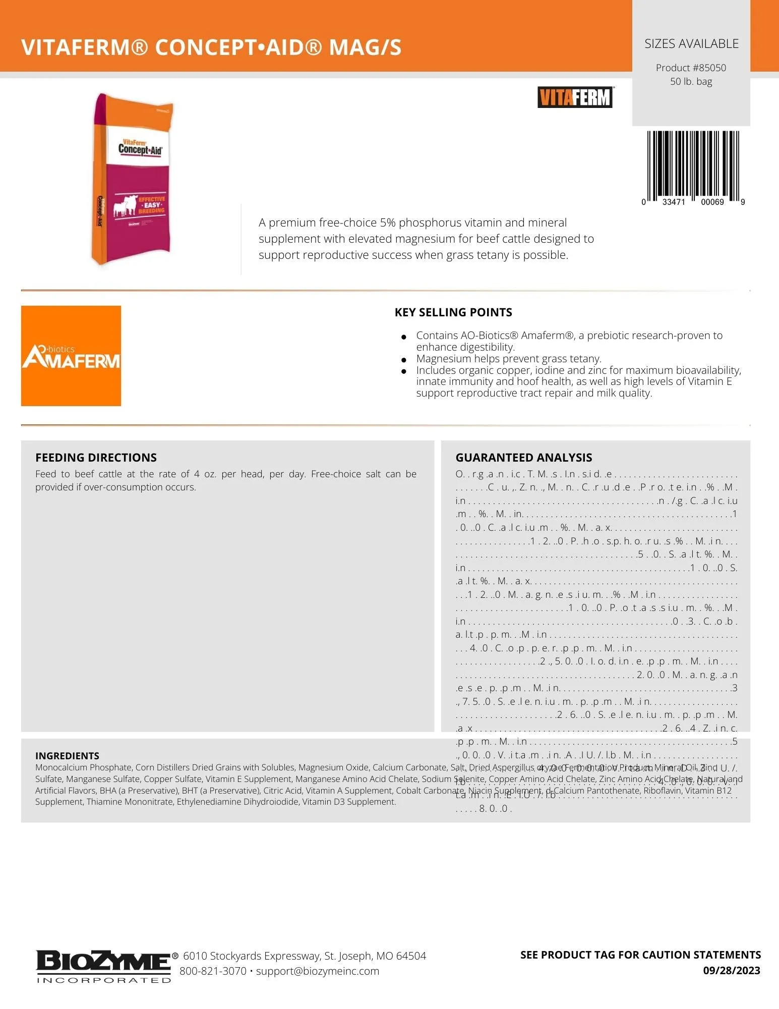 VitaFerm Concept Aid Mag/S Cattle Mineral