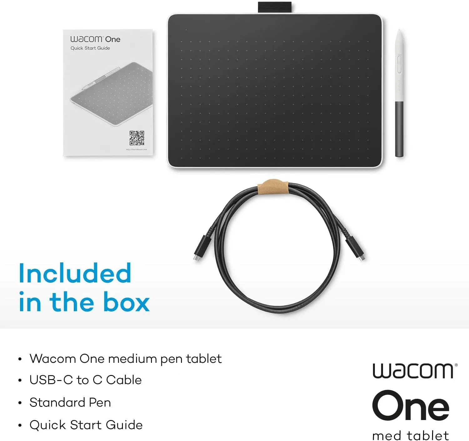 Wacom One Pen Tablet (Small / Medium) Standard Edition | Student & Designer Drawing Tablet (CTC4110WLW0C / CTC6110WLW0C)