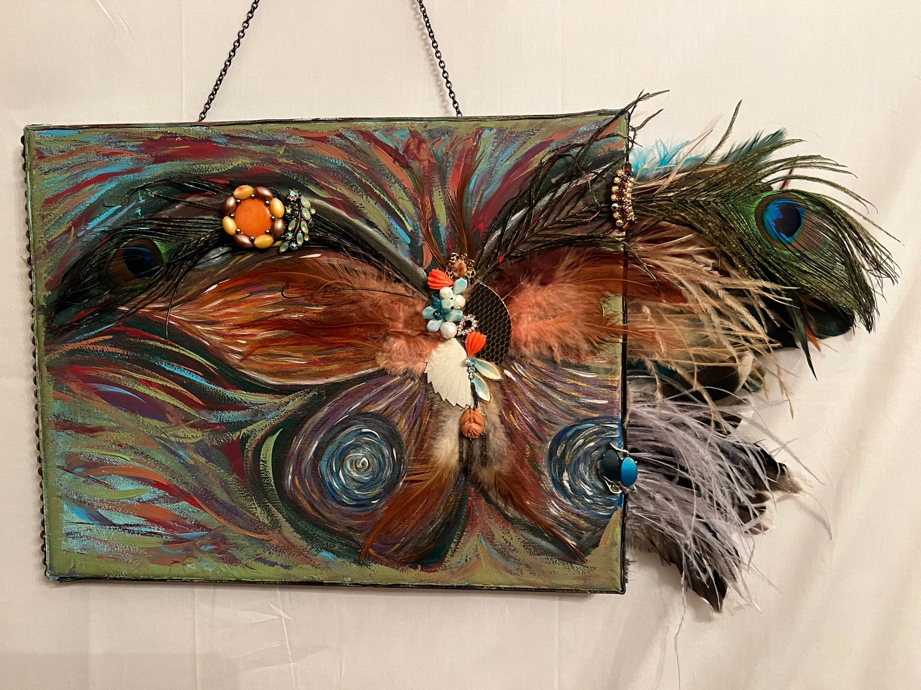 WALL ART - Fly Fly Butterfly Vintage Jeweled Mixed Media Wall Art