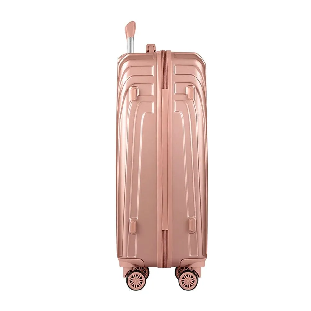 Wanderlite 3pc Luggage 20'' 24'' 28'' Trolley Suitcase Sets Travel TSA Hard Case Lightweight Pink