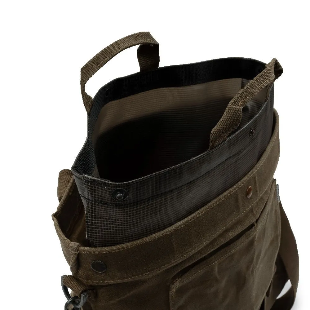 Waxed Canvas Gathering Bag - Dark Khaki