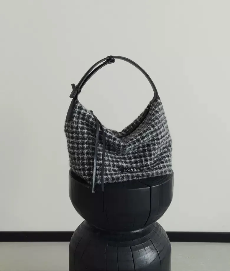 WHISPER plaid wool shoulder bag