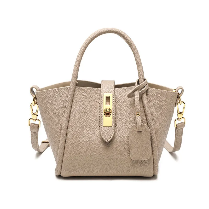 Women Casual Leather Bucket Bag