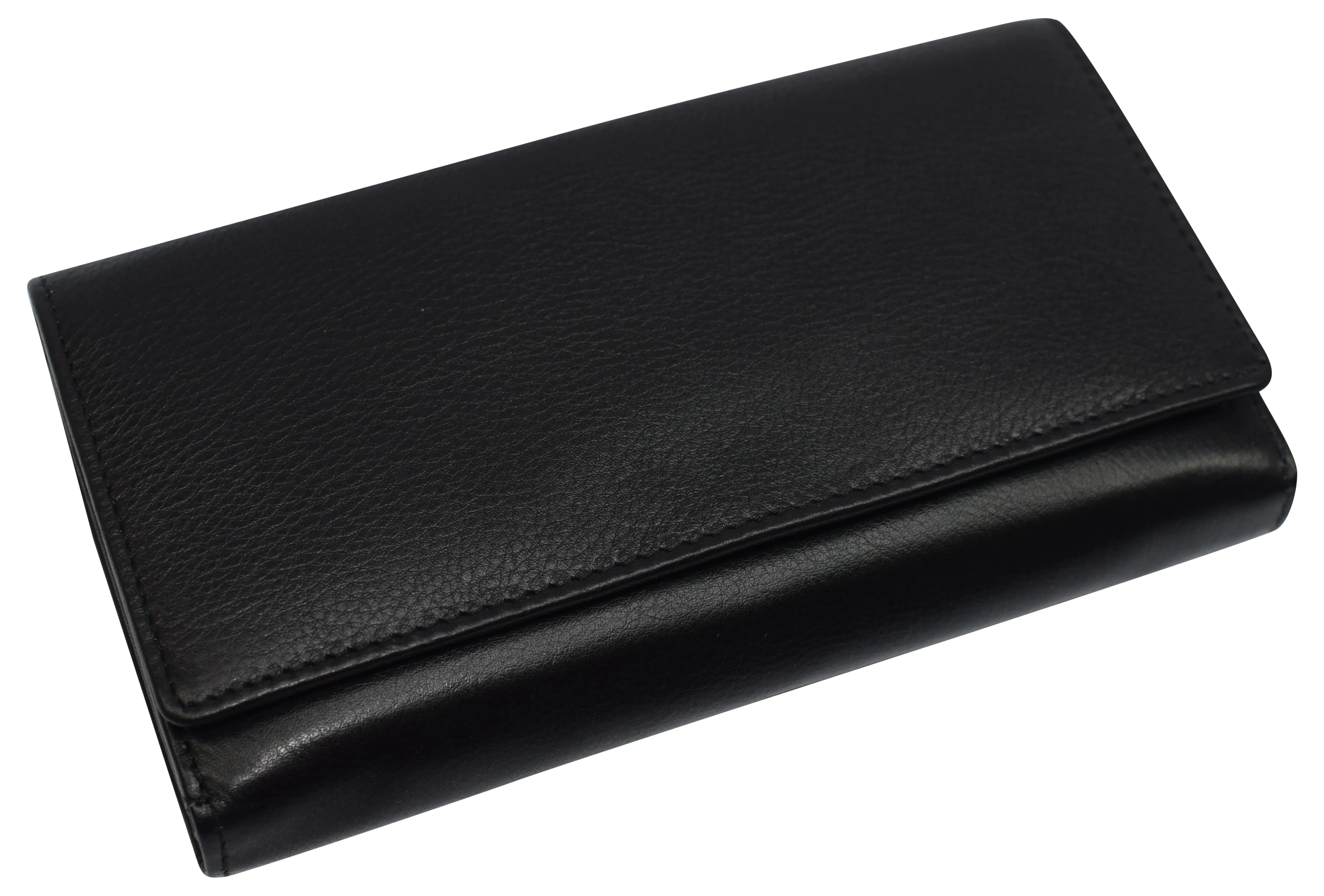 Womens RFID Genuine Leather Wallet Clutch Zip Around Checkbook Organizer for Ladies