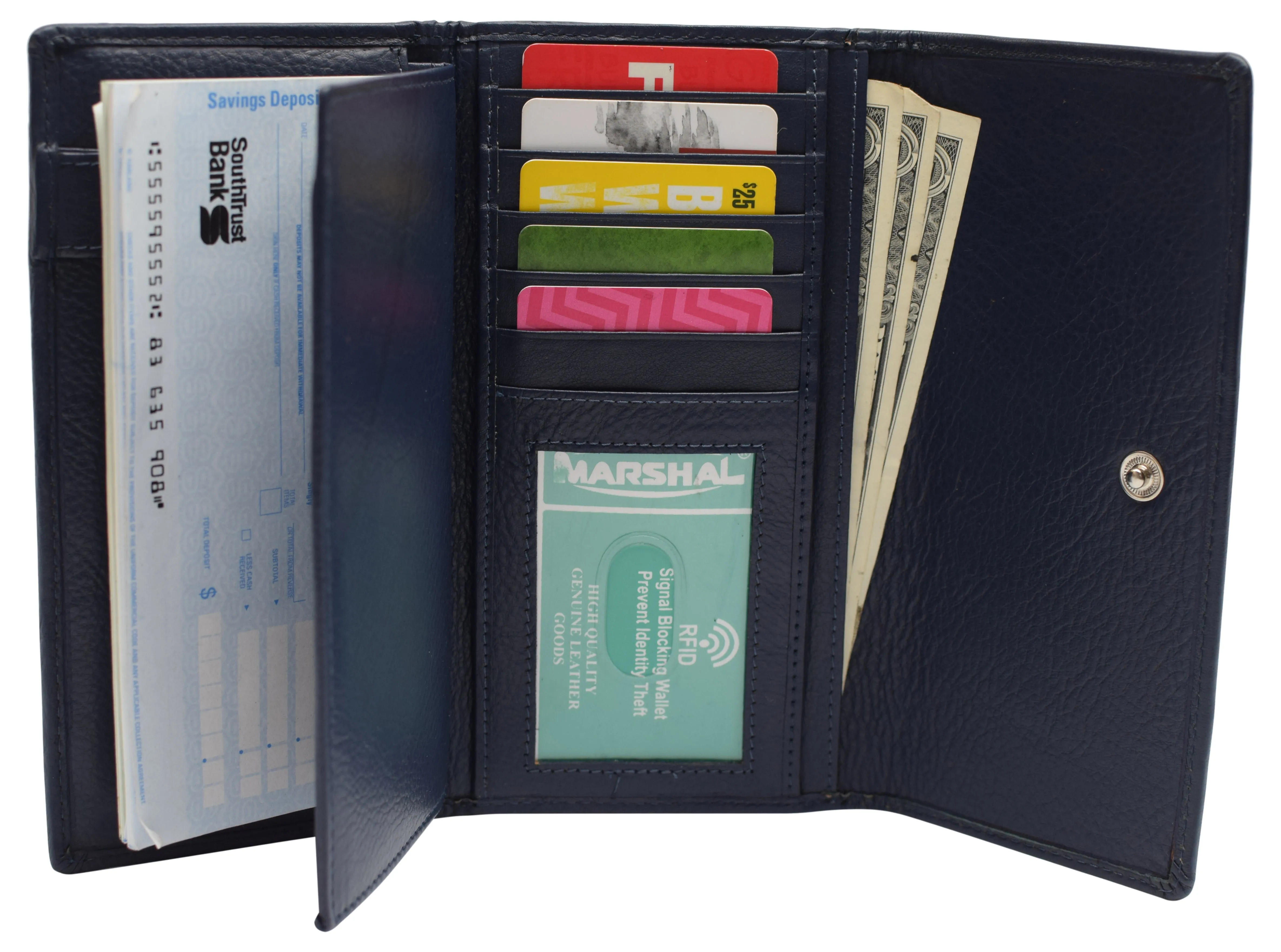 Womens RFID Genuine Leather Wallet Clutch Zip Around Checkbook Organizer for Ladies