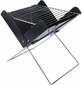 YSSOA 12' Portable Grill Charcoal Barbecue Grill - Folding Grill Notebook Shape Charcoal Grill, Detachable Collapsible, Mini Tabletop Camping Grill BBQ, Black