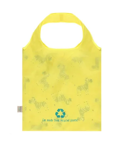 Zoe Zebra Foldable Shopping Bag - Yellow