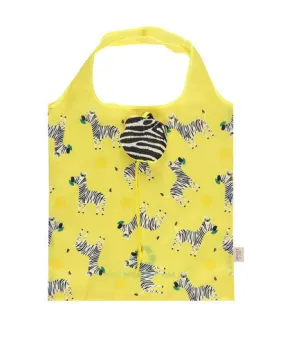 Zoe Zebra Foldable Shopping Bag - Yellow