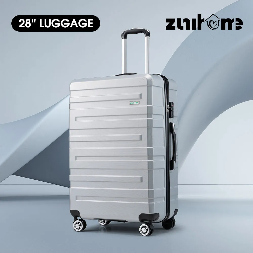 ZUNI 28" Luggage Suitcase Trolley Set Travel TSA Lock Storage Hard Case Silver